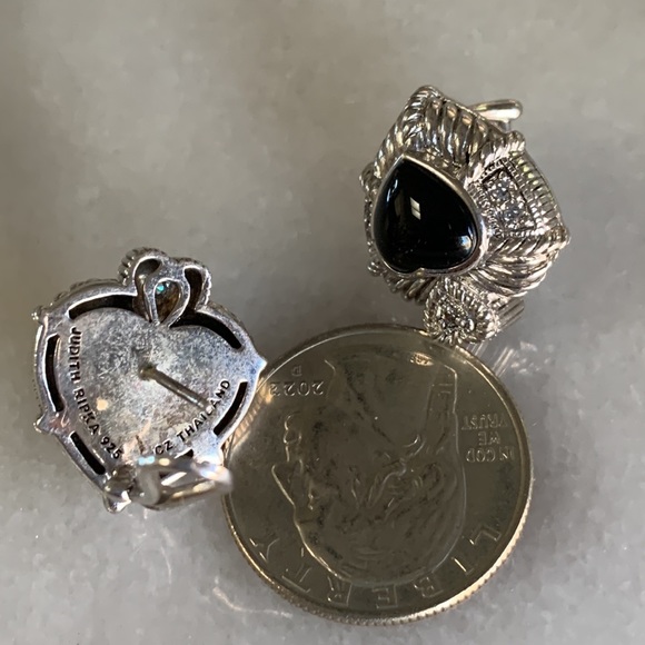 Judith ripka SS and Onyx earrings - Picture 5 of 9